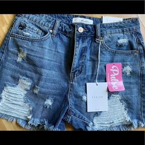 KanCan Distressed Shorts - Kayla Wash